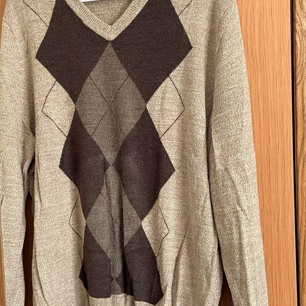 😀 DOCKERS SWEATER MEN’s (XL) PREOWNED MULTI-Browns GREAT CONDITION - Picture 1 of 4
